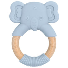 Load image into Gallery viewer, Baby Silicone Elephant Wood Teether
