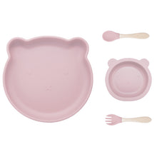 Load image into Gallery viewer, Baby Silicone Tableware 4pcs (Bear）
