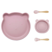 Load image into Gallery viewer, Baby Silicone Tableware 4pcs (Bear）
