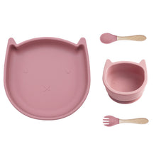 Load image into Gallery viewer, Baby Silicone Tableware 4pcs (Cat）
