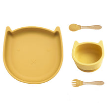 Load image into Gallery viewer, Baby Silicone Tableware 4pcs (Cat）
