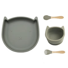 Load image into Gallery viewer, Baby Silicone Tableware 4pcs (Cat）
