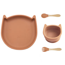 Load image into Gallery viewer, Baby Silicone Tableware 4pcs (Cat）
