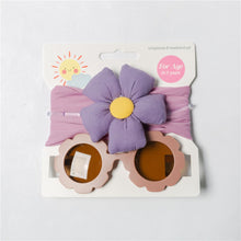 Load image into Gallery viewer, Baby Floral headband&amp;Glasses set
