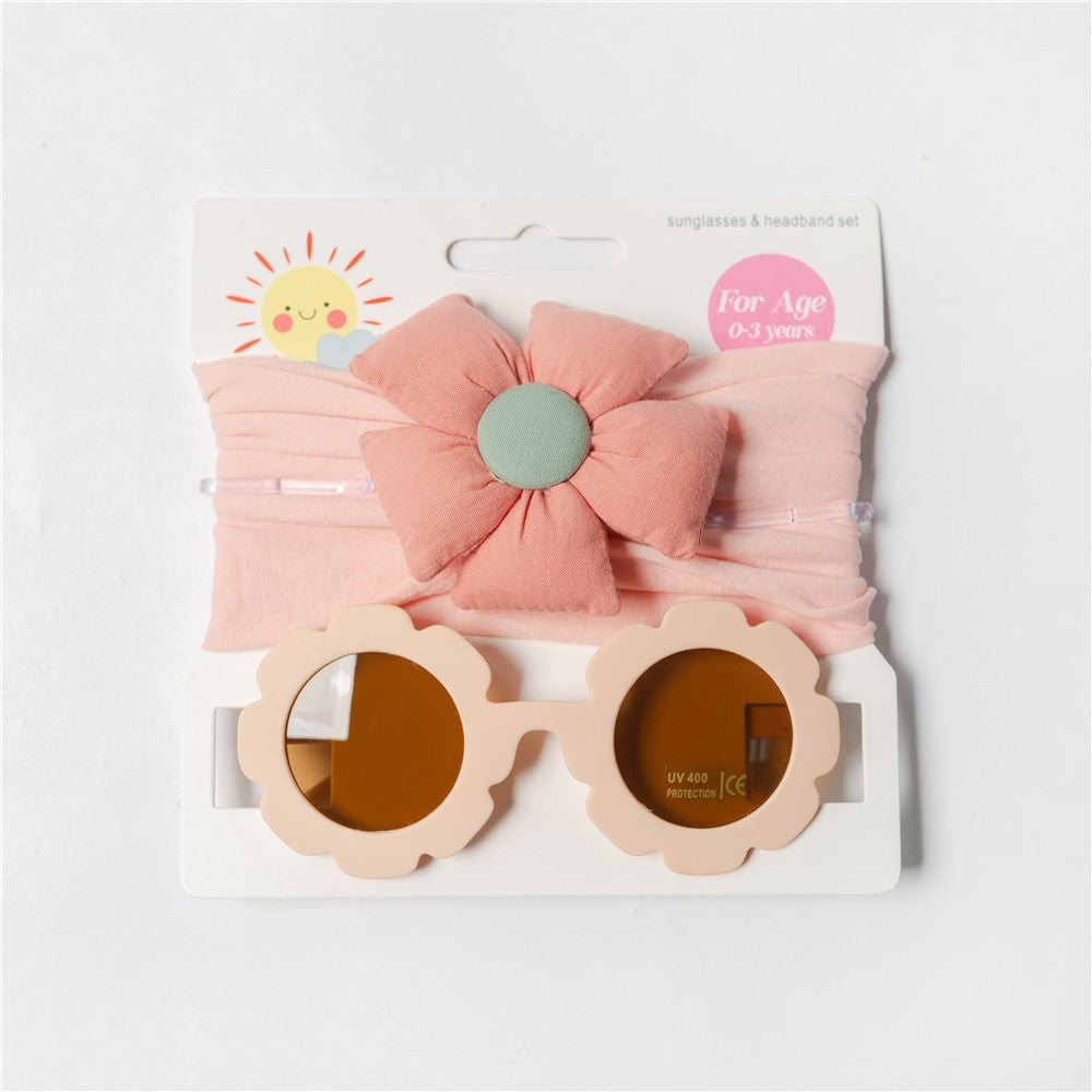 Baby Floral headband&Glasses set